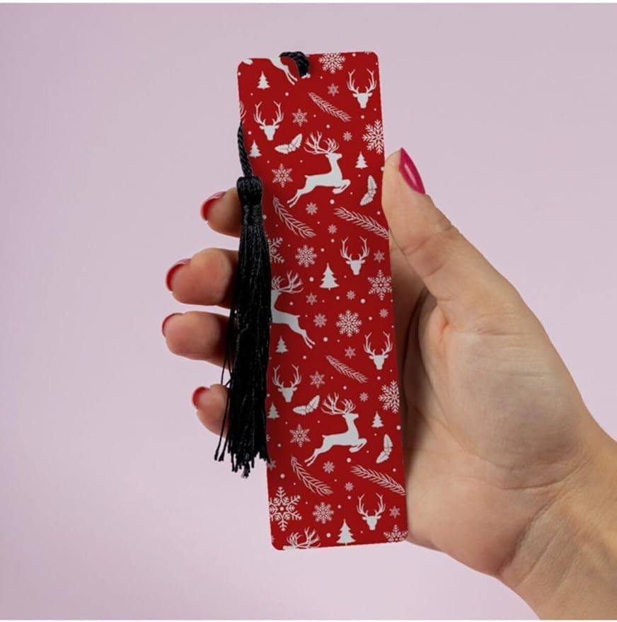 Yılbaşı Temalı Kitap Ayracı 13.5 cm x 4 cm Metal Malzeme - Görsel 4