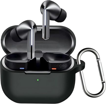 Samsung Galaxy Buds 3-Pro-3 FE için Kulaklık Kılıfı Darbelere ve Çizilmeye Karşı Kasa Koruyucu Buds 3 Pro Kılıfı Tam Koruma Sağlayan Extra Kalın Yapılı Taşıma Askılı Buds 3 Pro Koruma (Siyah)