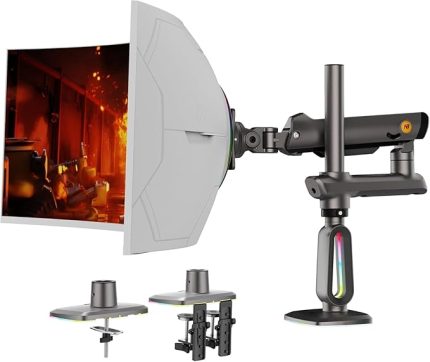 Bayou NB F7 RGB Aydınlatmalı 27-60inch Büyük Ekranlar İçin Profesyonel & Oyuncu Gaming Monitör Standı