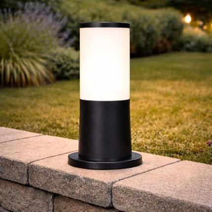 Kule Serisi 29 cm Bahçe Duvar Set Üstü Aydınlatma Armatürü | E27 Duy | IP54 Dış Mekan | Siyah | Yerli Üretim (Ampul Hariç)