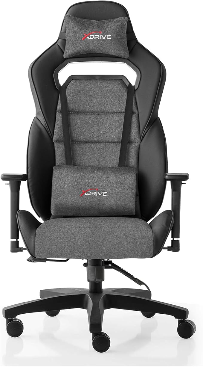 Göktürk Profesyonel Oyuncu Koltuğu Kumaş Gri/Siyah Ergonomik Ayarlanabilir 3D Kolçak - Görsel 2