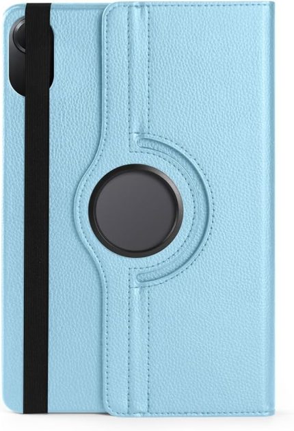 Xiaomi Redmi Pad 2 2025 ile Uyumlu Kılıf 360 Derece Dönen Standlı PU Deri Kapaklı - Mavi
