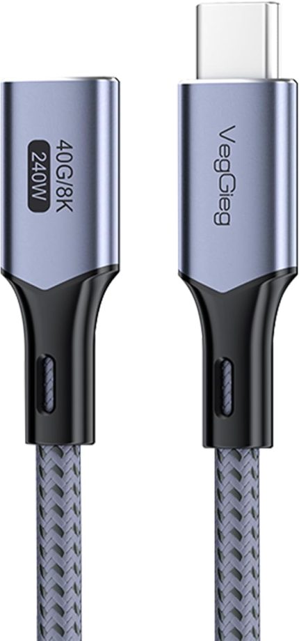 4.0 E-Mark 240W 40Gbps Thunderbolt 4 8K 60Hz Type-C Uzatma Kablosu 1 Metre