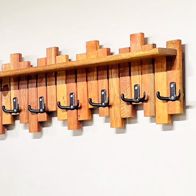 Duvar Ve Kapı Askısı Elbise Askılık Portmanto 8 Askılı Piyano Raflı Model - Görsel 2