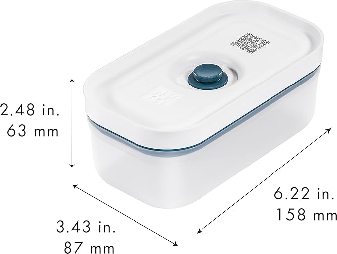 Fresh & Save Vakumlu Saklama Kabı, S, Plastik, Yari Şeffaf Akdeniz Mavisi - Görsel 4