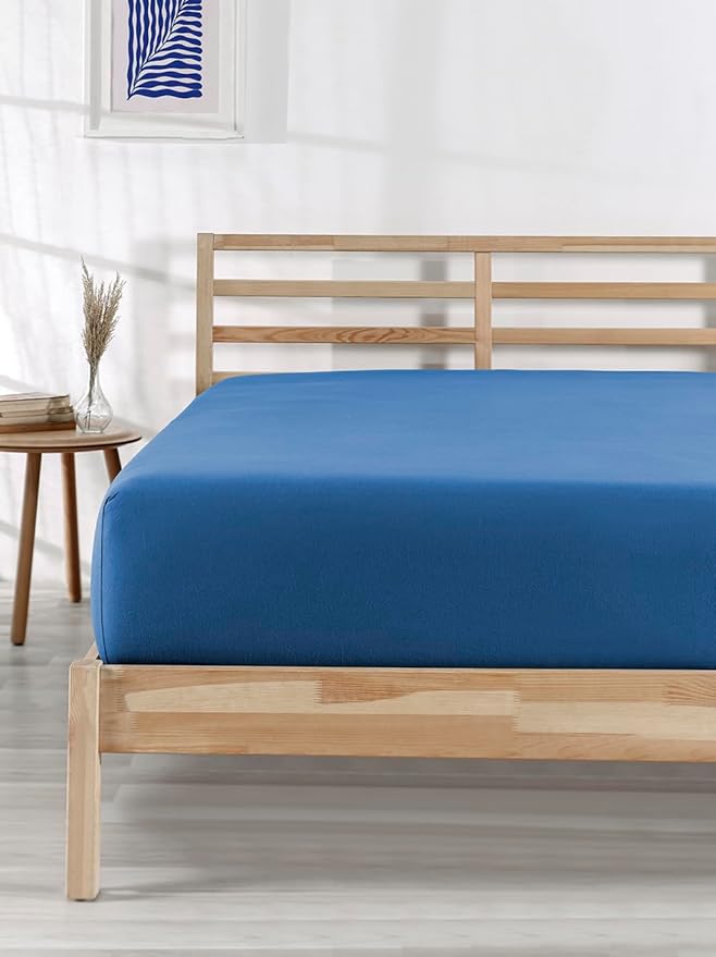 Berb |%100 Pamuklu | Tek/çift Kişilik Lastikli Penye Çarşaf | Fitted Jersey (Lacivert, 100x200) - Görsel 3