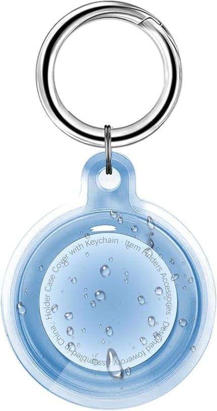 ile uyumlu Kılıf Su Geçirmez Ultra Şeffaf Görünümlü Kılıf ve Anahtarlık, Sert Silikon Şeffaf Renkli (Mavi)