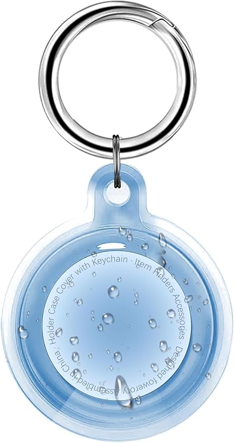 ile uyumlu Kılıf Su Geçirmez Ultra Şeffaf Görünümlü Kılıf ve Anahtarlık, Sert Silikon Şeffaf Renkli (Mavi)