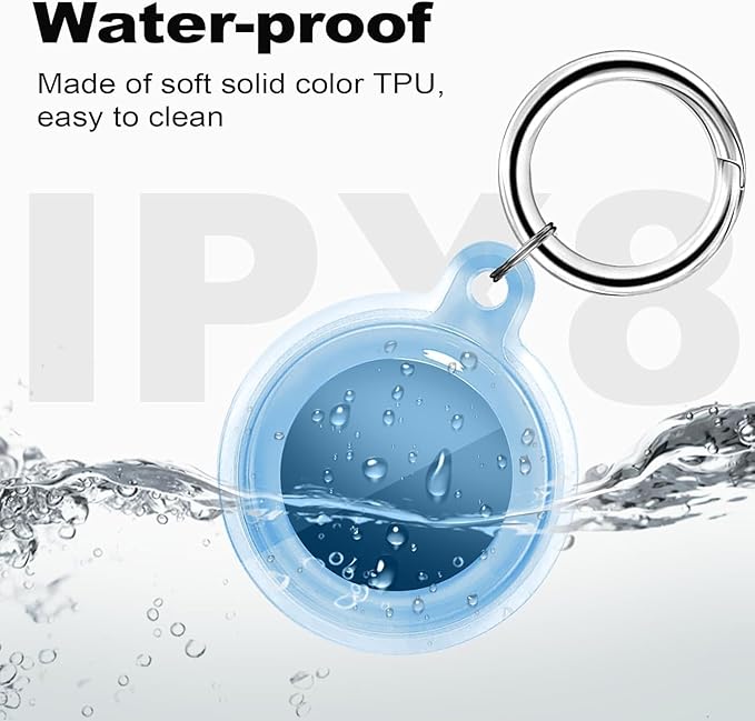 ile uyumlu Kılıf Su Geçirmez Ultra Şeffaf Görünümlü Kılıf ve Anahtarlık, Sert Silikon Şeffaf Renkli (Mavi) - Görsel 3
