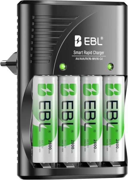 4 ADET AA 1.2V NIMH Şarj Edilebilir Piller, AA/AAA/9V NiMH Ni-CD Piller için Evrensel Şarj Cihazı