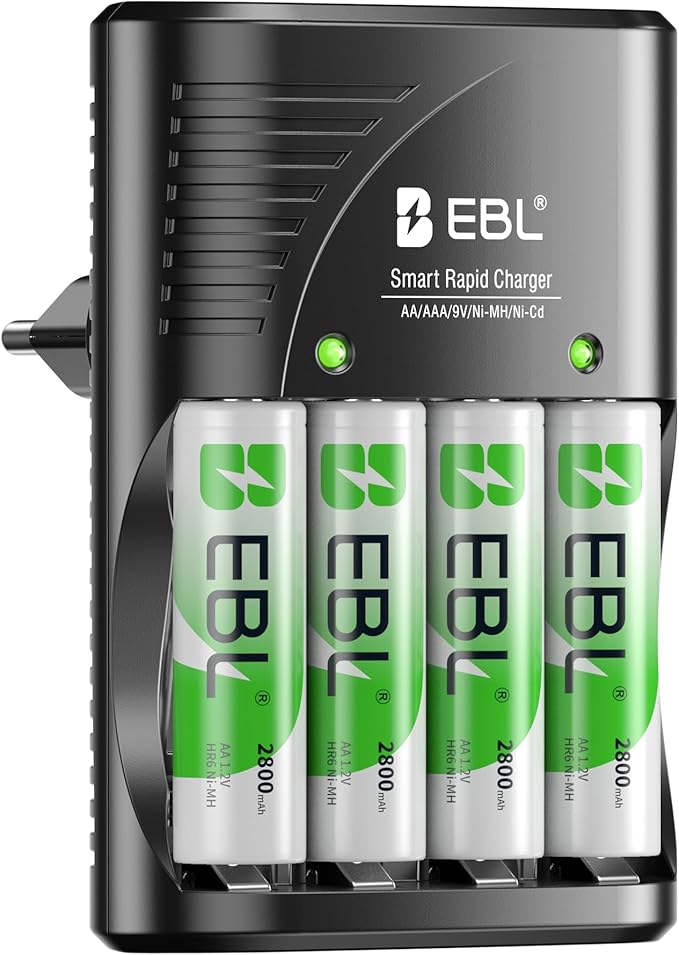 4 ADET AA 1.2V NIMH Şarj Edilebilir Piller, AA/AAA/9V NiMH Ni-CD Piller için Evrensel Şarj Cihazı