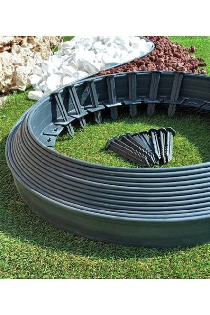 Ayırıcı 25 Metre Siyah Renk Çim Sınırlayıcı Taş Toprak Ayıracı Çim Taş Toprak Bariyeri