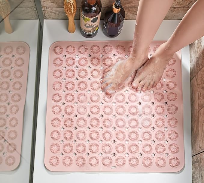 Paspası,Masajlı Banyo Paspası,Kaydırmaz Banyo (siyah,gri kare) - Görsel 3