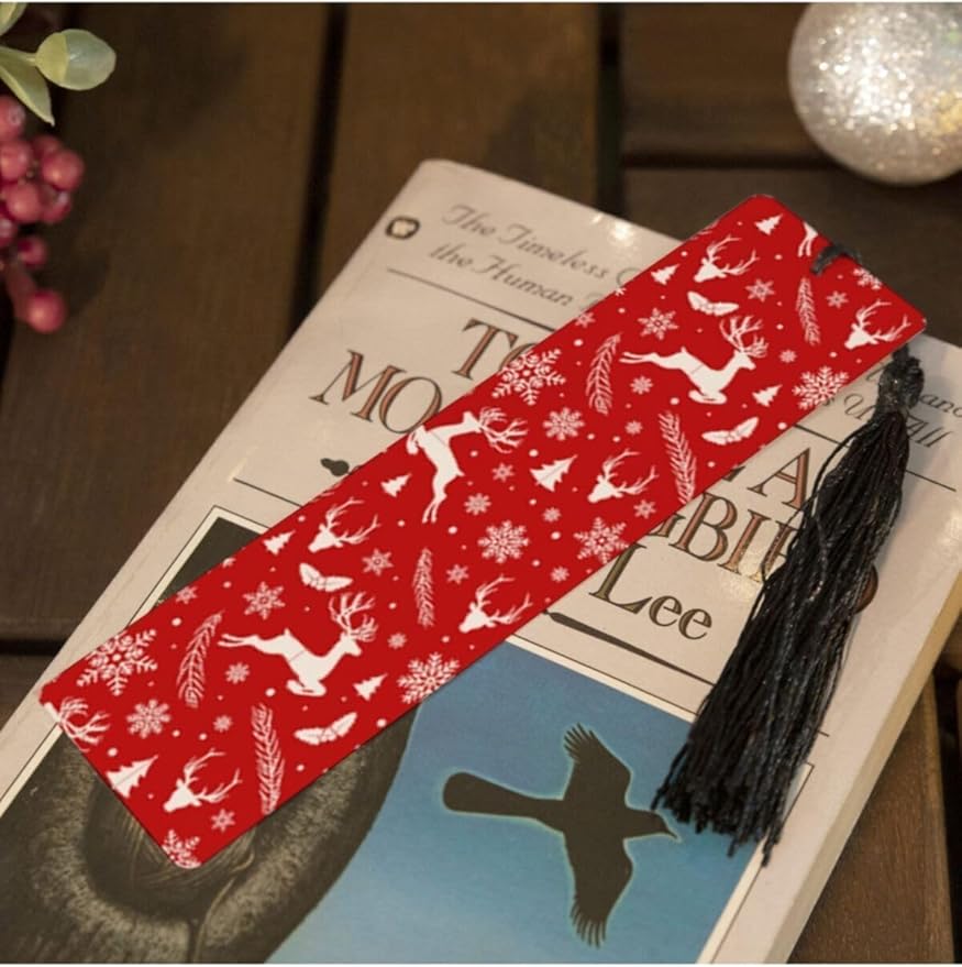 Yılbaşı Temalı Kitap Ayracı 13.5 cm x 4 cm Metal Malzeme - Görsel 3