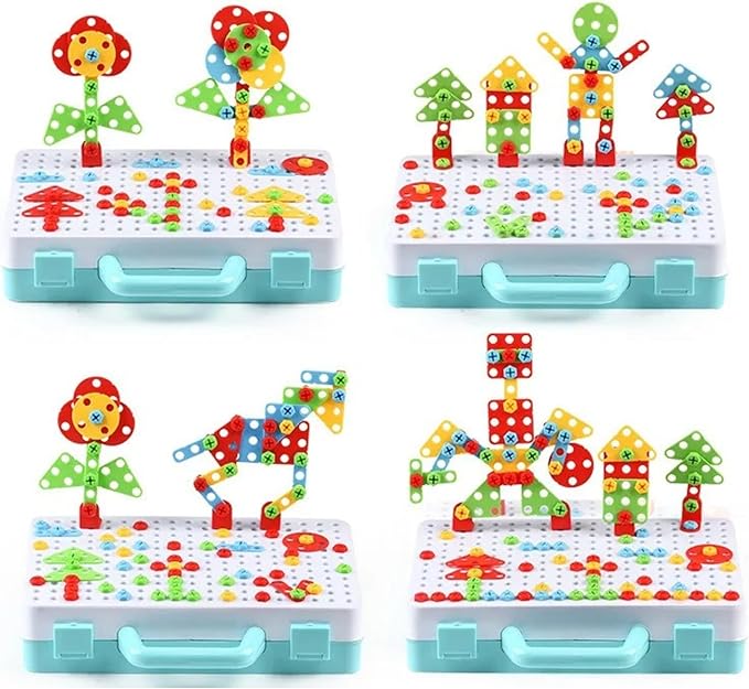 / Oyuncak 3D Yaratıcı 340 Parça Tamir Seti Pilli Matkaplı Sök Tak Çantalı Eğitici Tamir Setim - Görsel 4