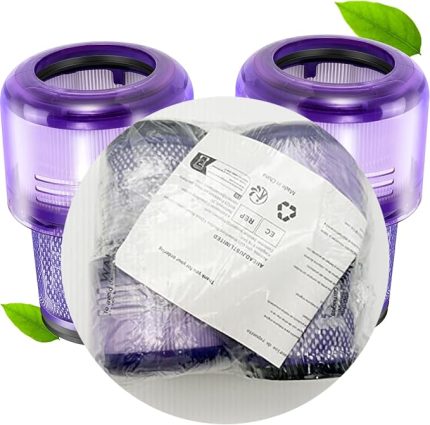 için 2 Adet Filtre, V12 Slim* Absolute* Filtre Absolute Total Clean/Extra/Fluffy Vacuum Cleaner Yıkanabilir Aksesuar Parça 97-15-17-01