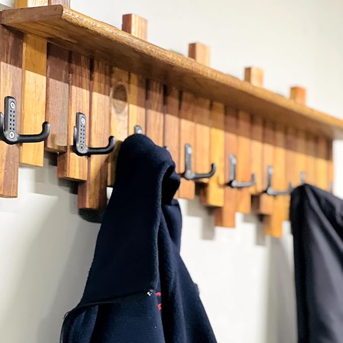 Duvar Ve Kapı Askısı Elbise Askılık Portmanto 8 Askılı Piyano Raflı Model - Görsel 4