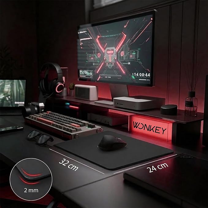 PRO - Dikişli Mouse Pad Gaming, Oyuncu Gamer Mousepad, Ofis Tipi Mouse Ped, Orta Boy Fare Altlığı, Gaming Mouse Pad (32x24 cm - M) - Görsel 4