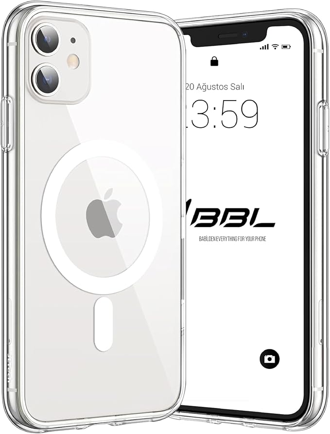 iPhone Magsafe Uyumlu Şeffaf Sert Kristal Mika Sararmaz Kılıf (iPhone 11)