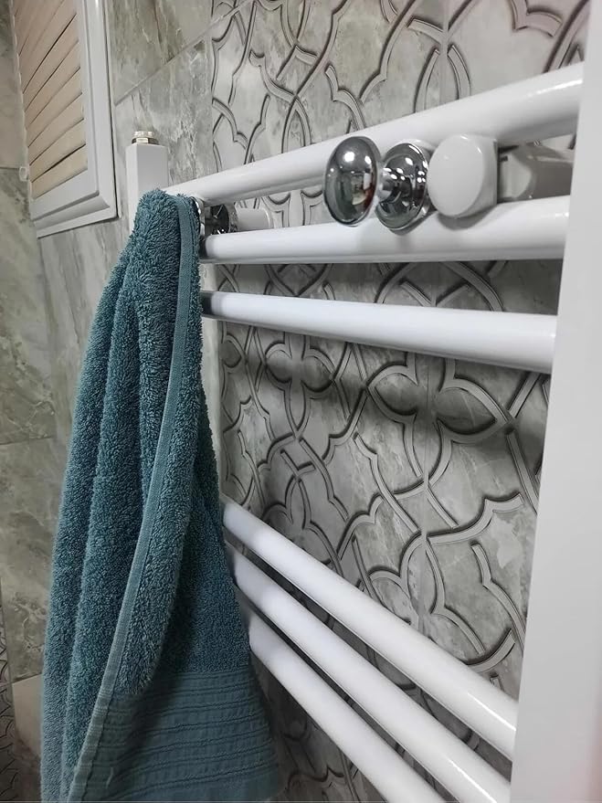 Radyatör Askısı, Banyo Askısı, Bornoz Askısı, Kolay Kurulum, Havlu Kıyafet Askısı, Banyo Kurutmalık (KROM) - Görsel 4