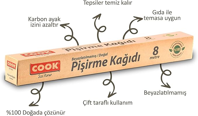 Doğal Pişirme Kağıdı, 37 cm x 8 m - Görsel 2