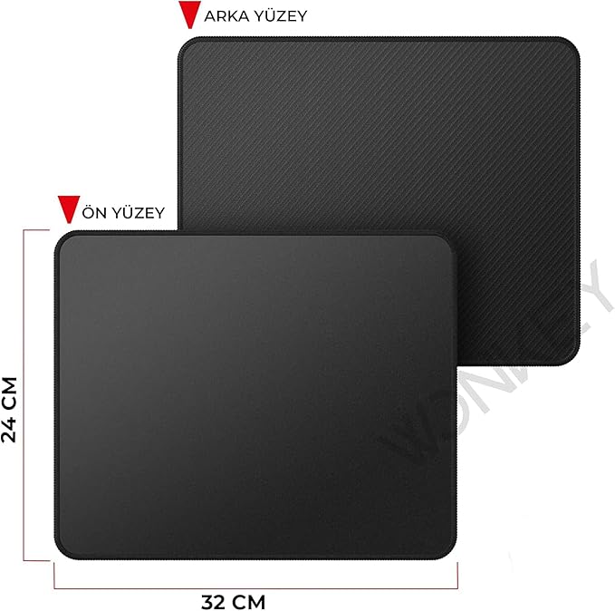 PRO - Dikişli Mouse Pad Gaming, Oyuncu Gamer Mousepad, Ofis Tipi Mouse Ped, Orta Boy Fare Altlığı, Gaming Mouse Pad (32x24 cm - M) - Görsel 3