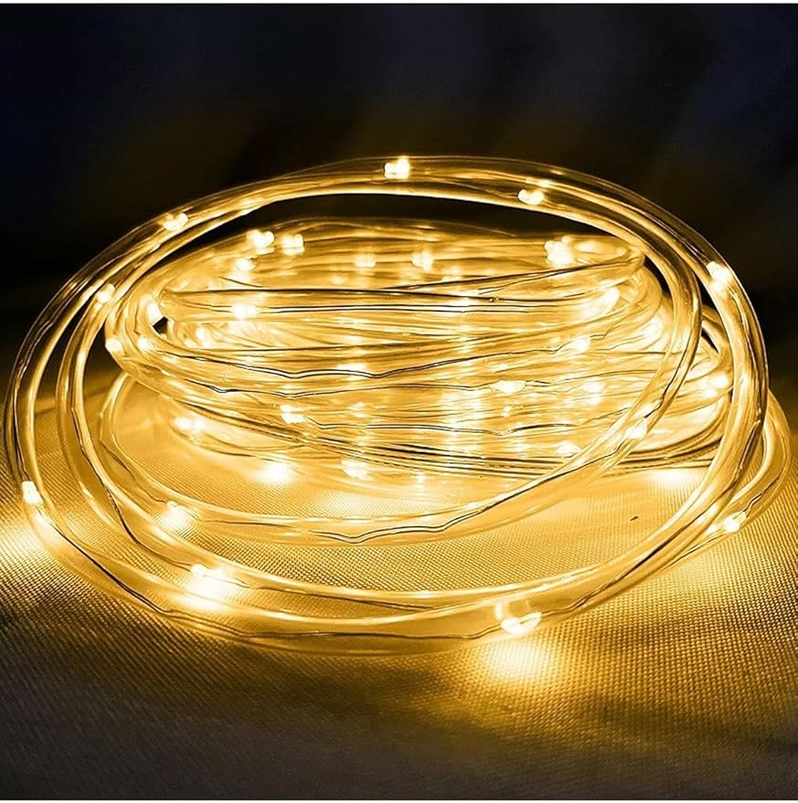 Led 10 Metre Sarı Flex Peri Led Işık Güneş Enerjili Solar Bahçe Balkon Ağaç Aydınlatması Solar Tek Ebat - Görsel 3