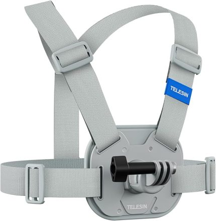 Aksiyon Kamera Göğüs Askısı (Vest Chest) | Hızlı Çıkarılabilir Yelek Göğüs Kayışı | GoPro 13/12/11/10/9/8/7/6/5, Osmo Action 3/4/5 Pro, Insta360 Modelleri ile uyumludur (Gri)