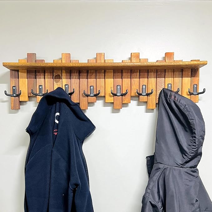 Duvar Ve Kapı Askısı Elbise Askılık Portmanto 8 Askılı Piyano Raflı Model - Görsel 5