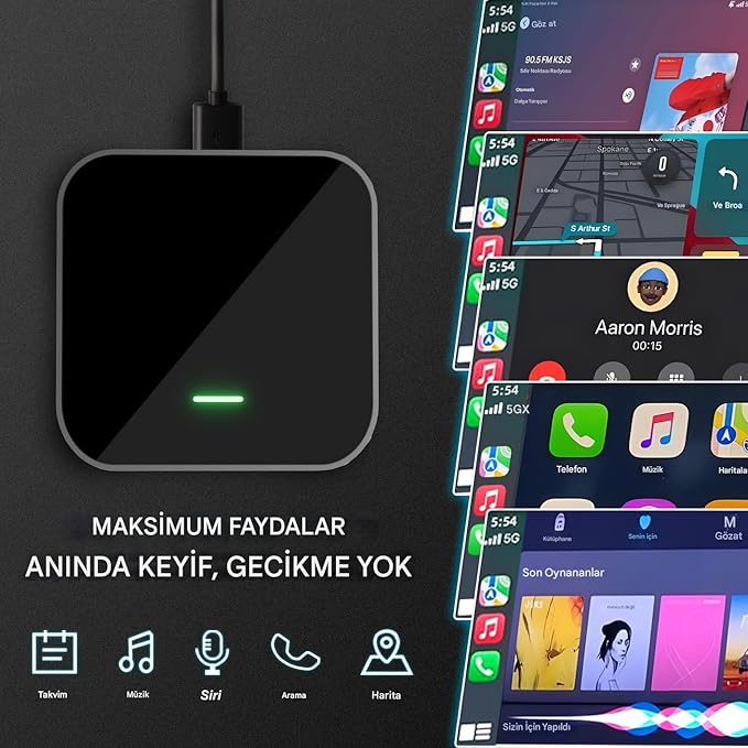 CarPlay ve Android Auto Adaptörü, 2GB RAM, 16GB ROM, YouTube Netflix Video Oynatma, Android 13 - Görsel 3