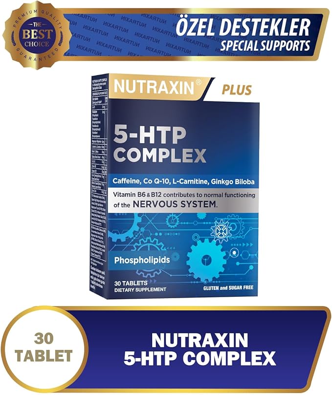 5-HTP Complex 30 Tablet – L-Karnitin, Ginkgo Biloba, CoQ-10, Vitamin B6 & B12, Çinko ve Bitkisel Ekstreli Destek Takviyesi - Görsel 3
