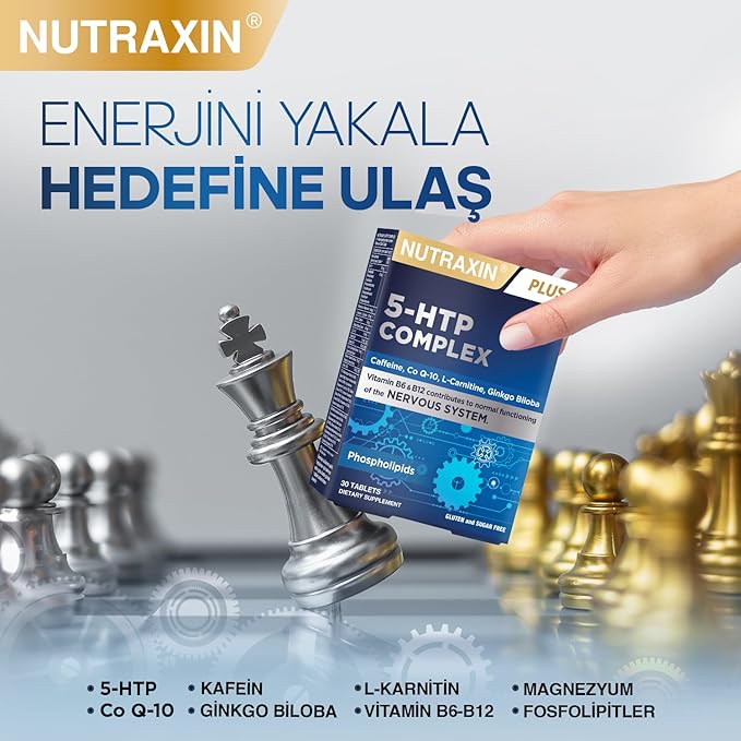 5-HTP Complex 30 Tablet – L-Karnitin, Ginkgo Biloba, CoQ-10, Vitamin B6 & B12, Çinko ve Bitkisel Ekstreli Destek Takviyesi - Görsel 4