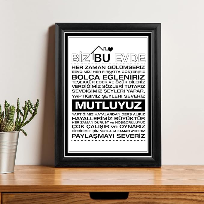 Özel Dekoratif Ev Hediyesi Baskılı Çerçeve 24x33x1 cm - Görsel 4