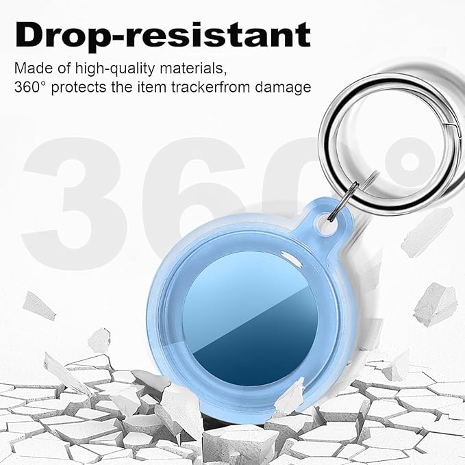 ile uyumlu Kılıf Su Geçirmez Ultra Şeffaf Görünümlü Kılıf ve Anahtarlık, Sert Silikon Şeffaf Renkli (Mavi) - Görsel 2