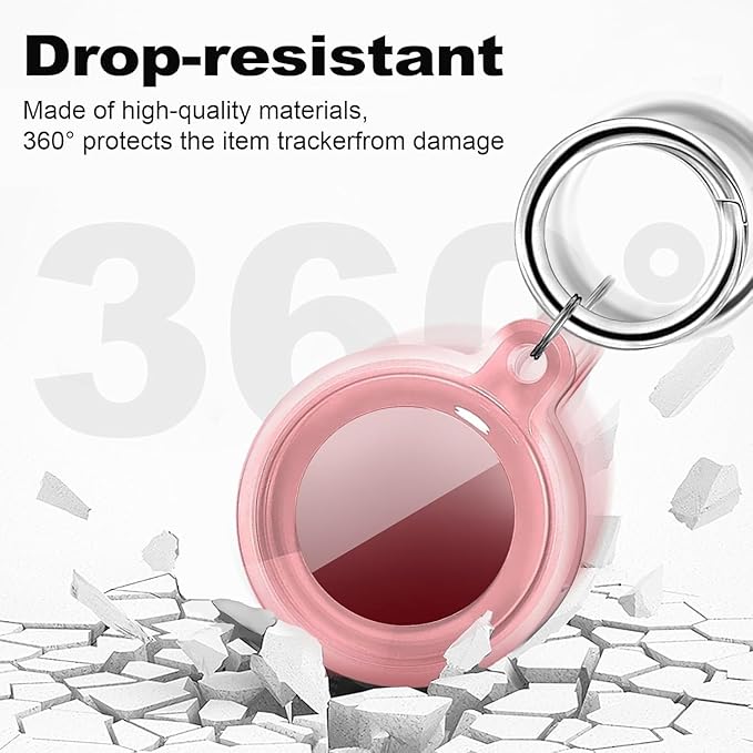 ile uyumlu Kılıf Su Geçirmez Ultra Şeffaf Görünümlü Kılıf ve Anahtarlık, Sert Silikon Şeffaf Renkli (Pembe) - Görsel 3