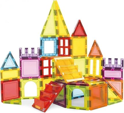 Yapı Blokları – Çocuklar Için Renkli 3 Boyutlu 42 Parça Manyetik Mıknatıslı Karo Oyun Seti