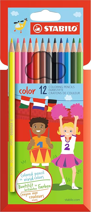 color - Kuru Boya Kalemi - 12'li Paket - 2 Neon Renk Dahil Çeşitli Renkler