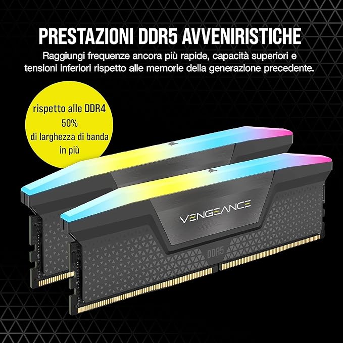 CMH96GX5M2E6000Z36 Vengeance RGB 96GB (2X48GB) 6000Mhz DDR5 CL36 AMD EXPO & Intel XMP Ram - Görsel 3