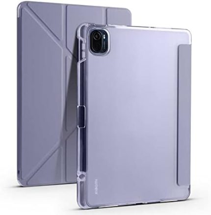 Pad 5/5 Pro ile uyumlu Kılıf Kalem Bölmeli Trifolding Case Mor