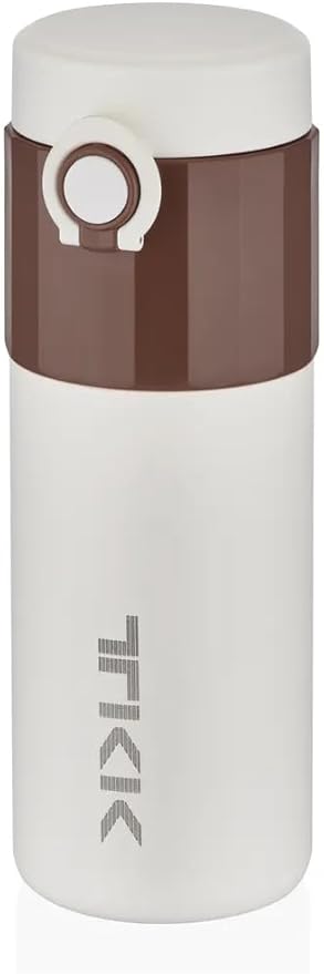 450ml Paslanmaz Çelik Kilitlenebilir Kapak Kahve Bardağı Mug (6 Saat Sıcak-Soğuk) (Kahverengi)