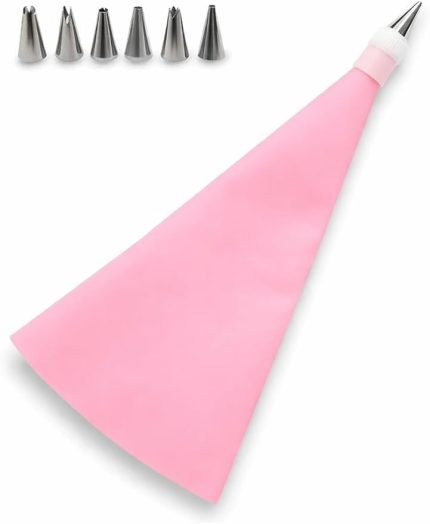 Çok Parçalı Krema Sıkma Torbası Seti, Paslanmaz Çelik Uçlu, Pasta ve Kek Süsleme Kit (8 Parça Çok Renkli)