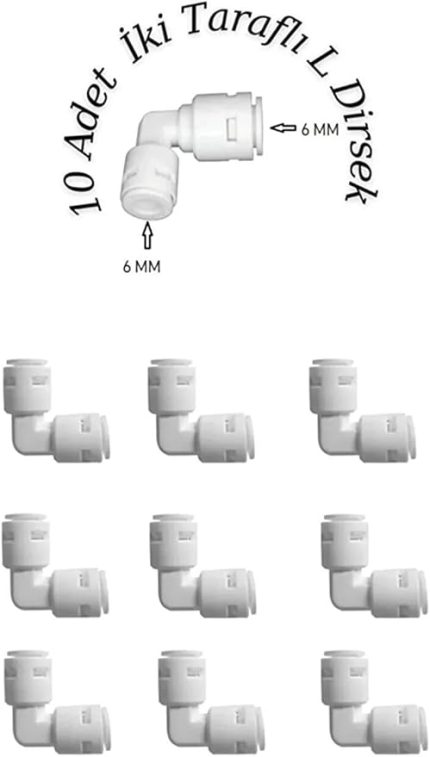 Adet Su Arıtma Filtre Bağlantı L Dirsek 1/4-6 mm (Quick Bağlantı)