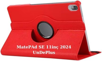 Matepad SE 11inç ile uyumlu Kılıf 360 Dönebilen Standlı Case (MatePad SE 10.4inç Değildir) Kırmızı