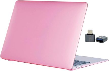 MacBook Pro 16.2 İnç Kılıf A3403 A3186 A2991 A2780 A2485 Uyumlu | M4 M3 M2 M1 Kristal Şeffaf Sert Kapak Parlak Pürüzsüz Yüzey Hard Case Koruyucu Açık Pembe