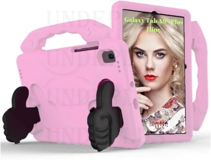 Galaxy Tab A9 Plus X210 X213 X215 X217 ile uyumlu Kılıf Tutmalı Standlı Silikon Case Pembe Açık