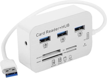 USB 3.0/3.1 Hub + Card Reader Çoklu Kart Okuyucu, 3 USB Girişli, 5/10 Gbps Veri Aktarım Destekli, SD(HC) MS DUO M2 T-Flash Kart Yuvalı, 20/30 cm Kablolu (NRT-30619)