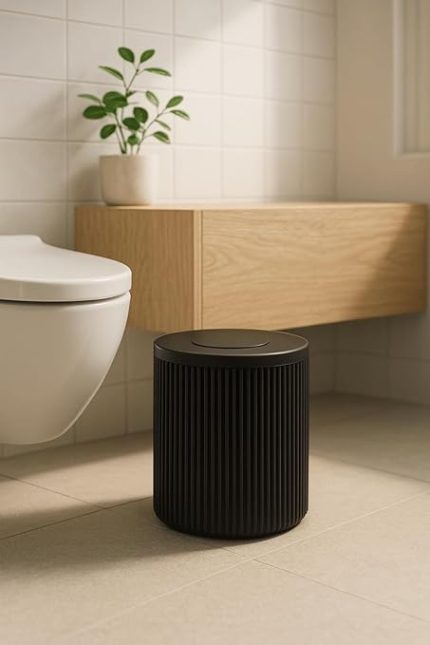 Haus Banyo Mutfak Çöp Kovası 6 Litre Siyah Plastik 3372