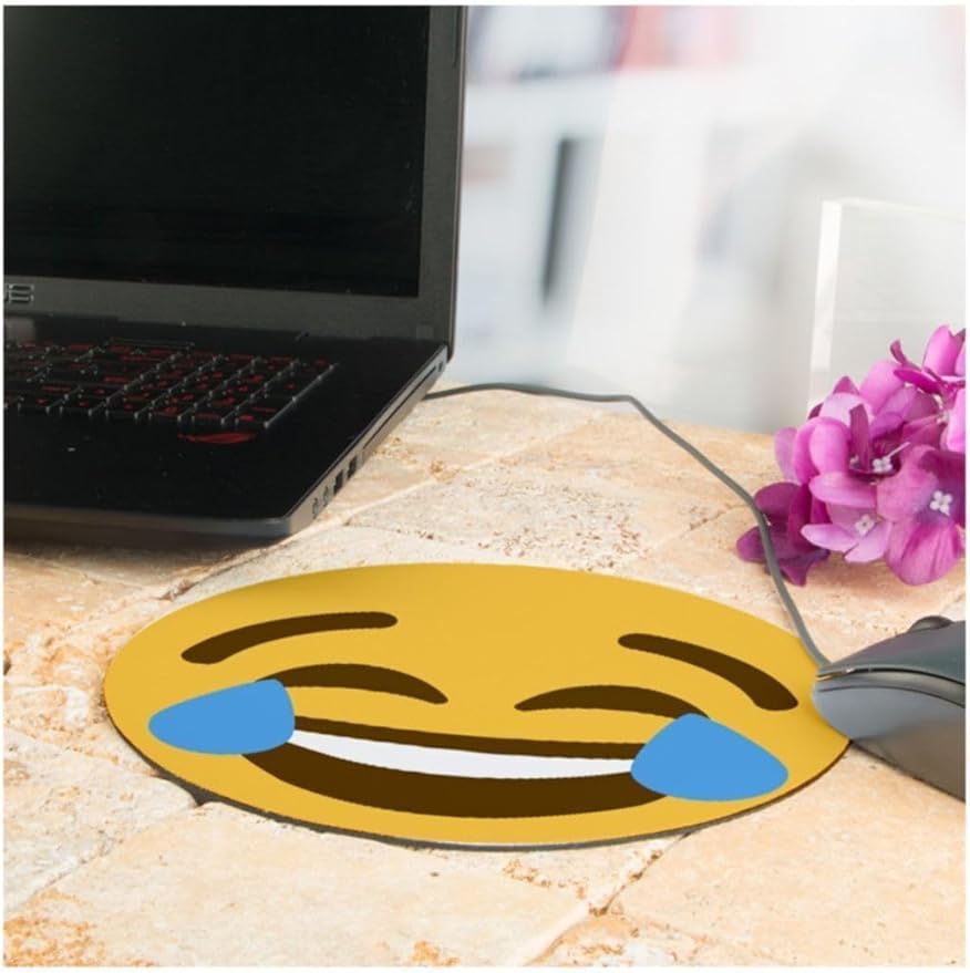 Gülen Surat Emoji Tasarımlı Mousepad 20 x 20 cm - Görsel 4