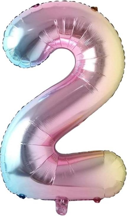 Balon 2 Rakamı Helyum Balon 76 Cm (GÖKKUŞAĞI)