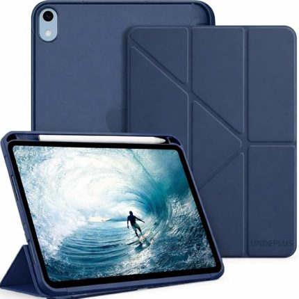 11.Nesil A16 11inç/10.Nesil 10.9inç ile uyumlu Kılıf Kalem Bölmeli Trifolding Case Lacivert